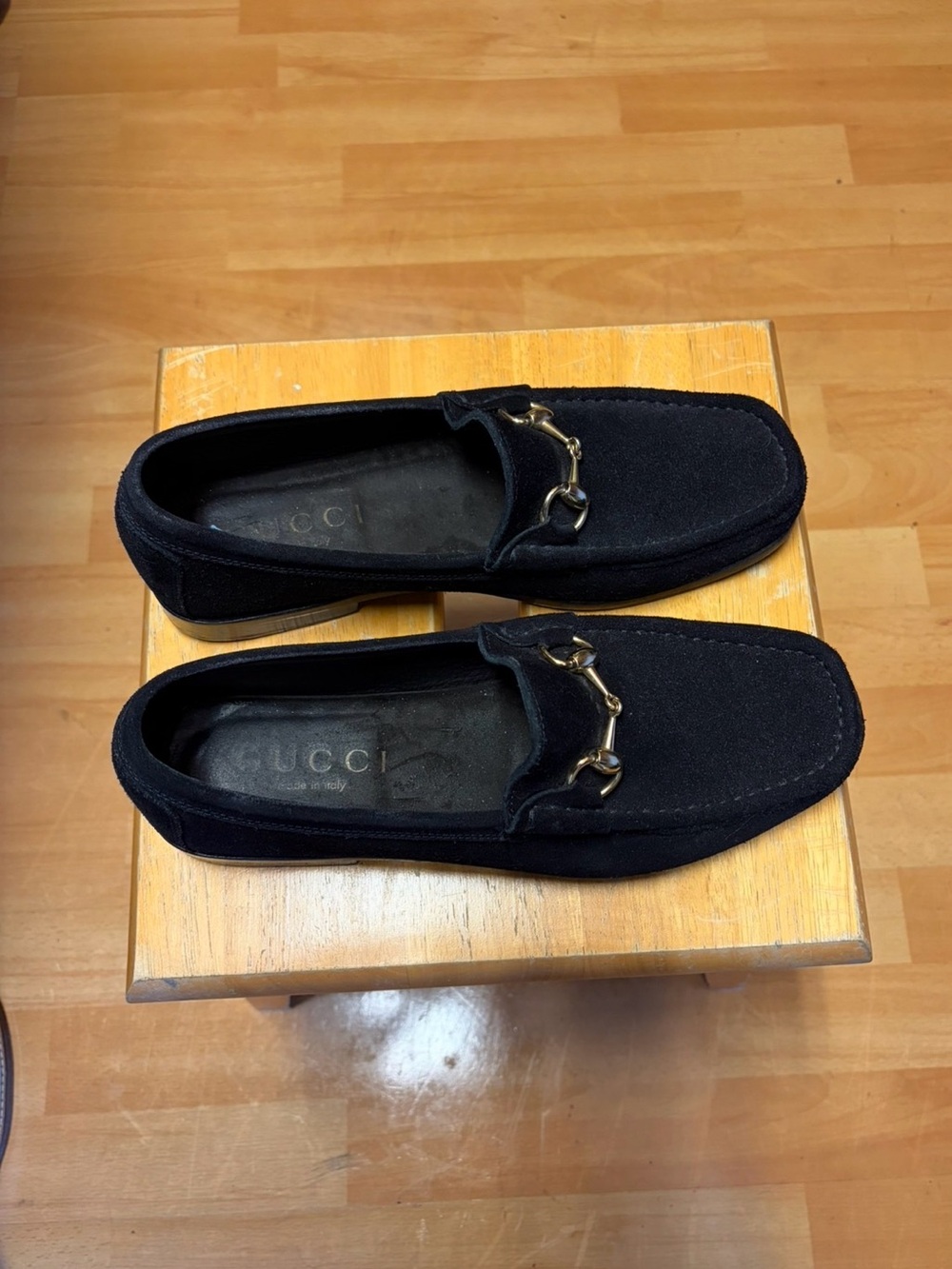 Gucci Black Suede Horsebit Slip-On Loafers - Picture 9 of 12
